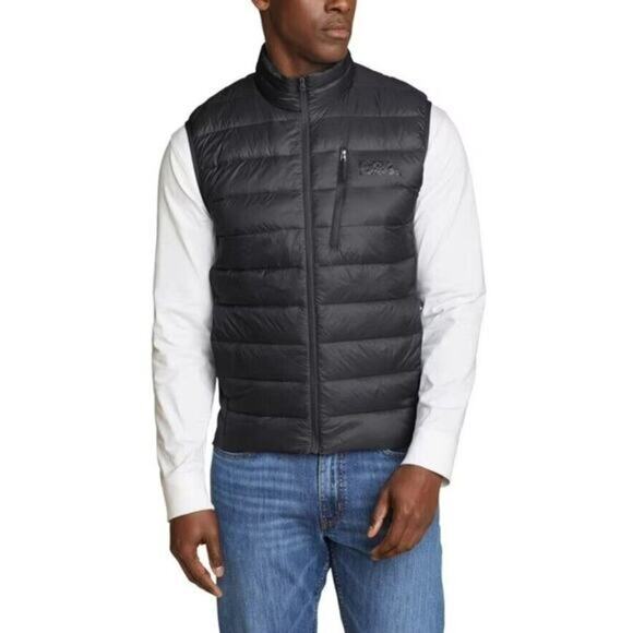 Eddie Bauer Men’s Vest Power Down Insulation Storm Repel Classic Fit Sz Lrg Gray - Picture 1 of 6